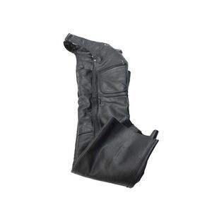 Matagear Inc Mens Leather Zip Up Buckled Chaps Black Size XL